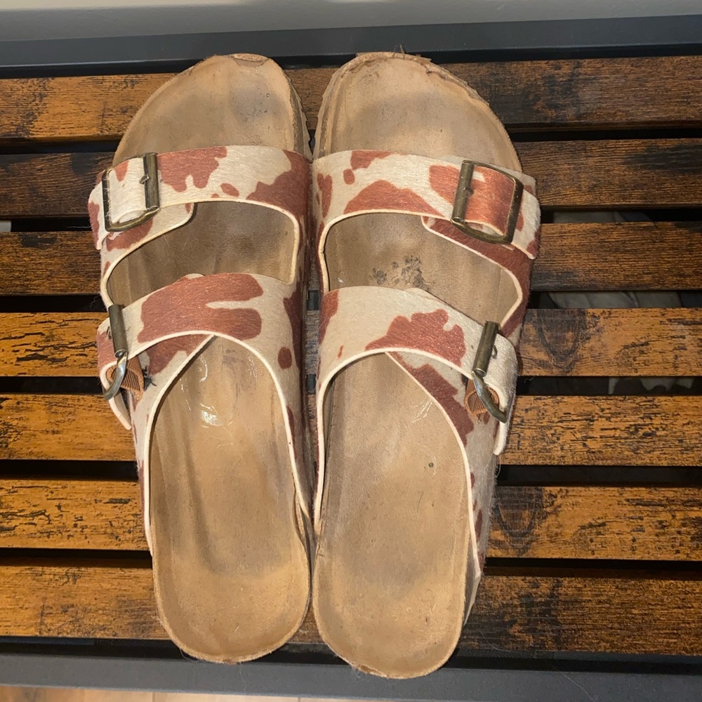 Cow Print Sandals